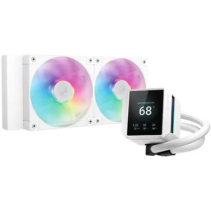 Vodeno hlađenje DeepCool Mystique 240 WH ARGB, 2x120mm, Intel i AMD, bijelo