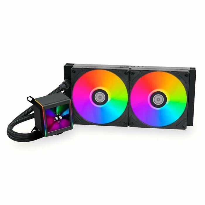 Vodeno hlađenje Lian Li Galahad II LCD, 2x140mm ARGB, Intel i AMD, crno