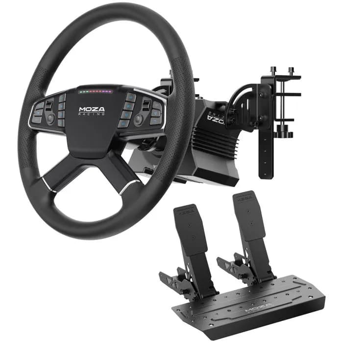 Volan Moza R5 Truck Bundle RS071, RGB, PC, Black + pedale i baza za volan