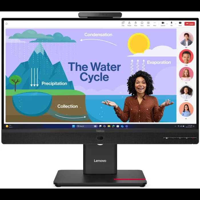 Monitor Lenovo 24" ThinkVision T24D-4v, 64B7UAT1EU, IPS, 120Hz, HDMI, DP, 3xUSB 3.2, 2xUSB-C, RJ45, Zvučnici, Kamera, Full HD