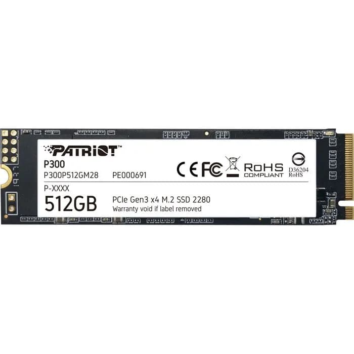 SSD Patriot P300, 512GB, M.2 NVMe PCIe Gen3, R1700/W1100