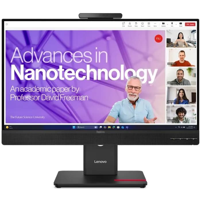 Monitor 23.8" Lenovo T24-4v, 64B6MAT1EU, IPS, 120Hz, VGA, HDMI, DP, 3xUSB 3.2, USB-C, Zuvčnici, Kamera, Pivot, Full HD