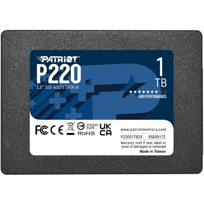 SSD Patriot P220, 2.5", 1TB, SATA3 6Gb/s, R550/W500