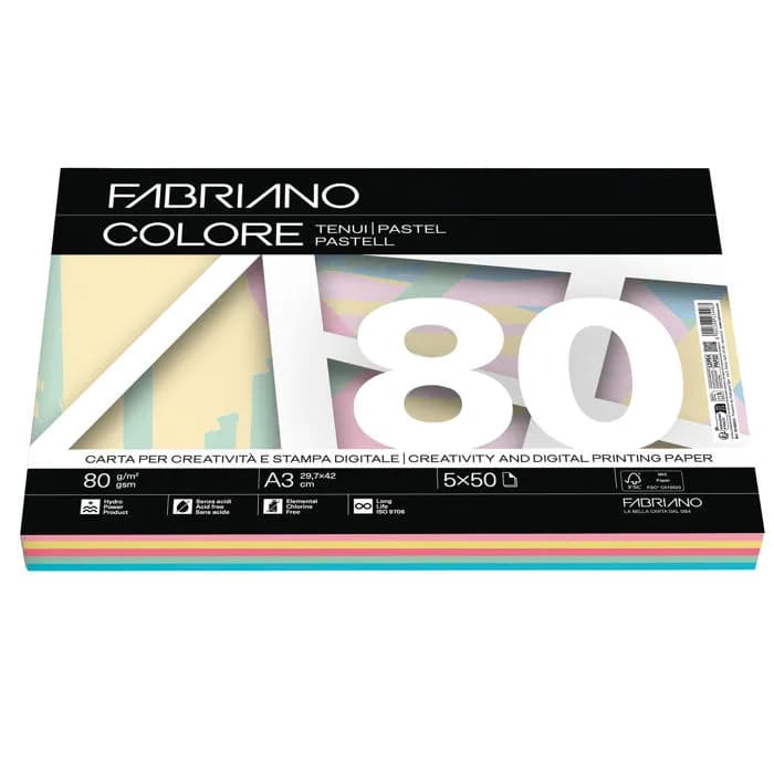 Papir Fabriano Colore A3, 80g, 250 listova