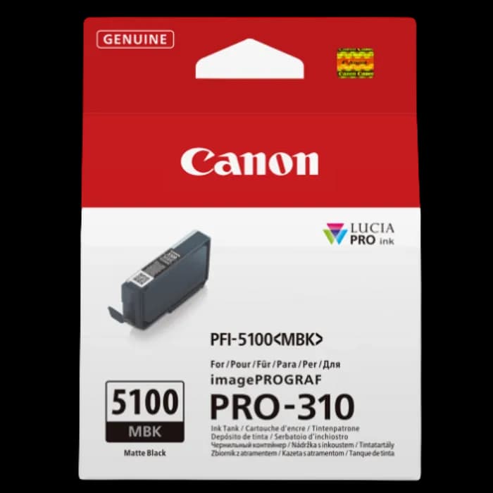 Tinta Canon PFI-5100MBK, Matte Black