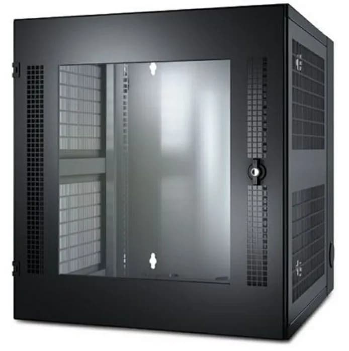 Zidni mrežni ormar APC NetShelter WX AR100, 13U Glass Doors, Black