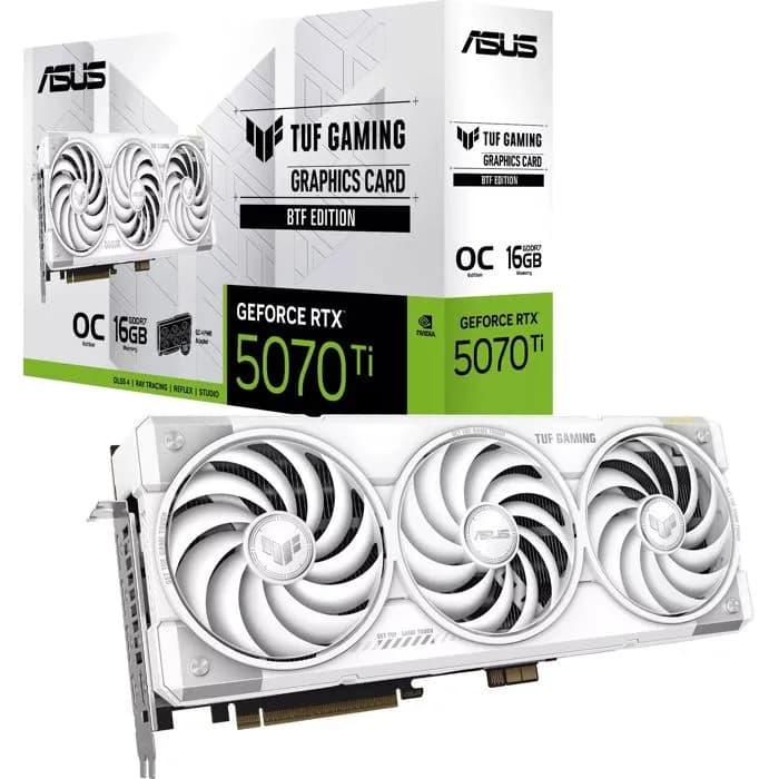 Grafička Asus GeForce RTX5070Ti TUF Gaming BTF White OC, 16GB GDDR7