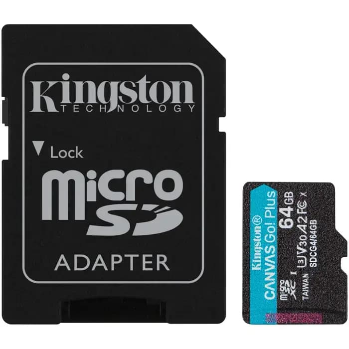 Memorijska kartica Kingston Canvas Go Plus Gen 4, microSDXC, HC Class 10, 64GB + SD Adapter