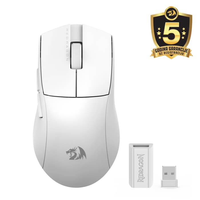 Miš Redragon K1ng Standard M916-STD-1K, bežični, gaming, 24000DPI, RGB, White