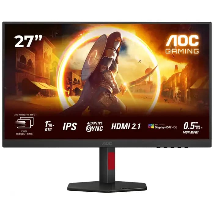 Monitor AOC 27" U27G4R, Fast IPS, gaming, Dual-Mode (4K 160Hz/FHD 320Hz), Adaptive-Sync, 4K 0.5ms / FHD 0.3 ms, HDR400, 2xHDMI, DP, 4xUSB 3.2, Pivot, 4K