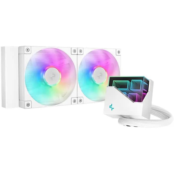 Vodeno hlađenje DeepCool LT240 ARGB WH, 2x120mm, Intel i AMD, bijelo