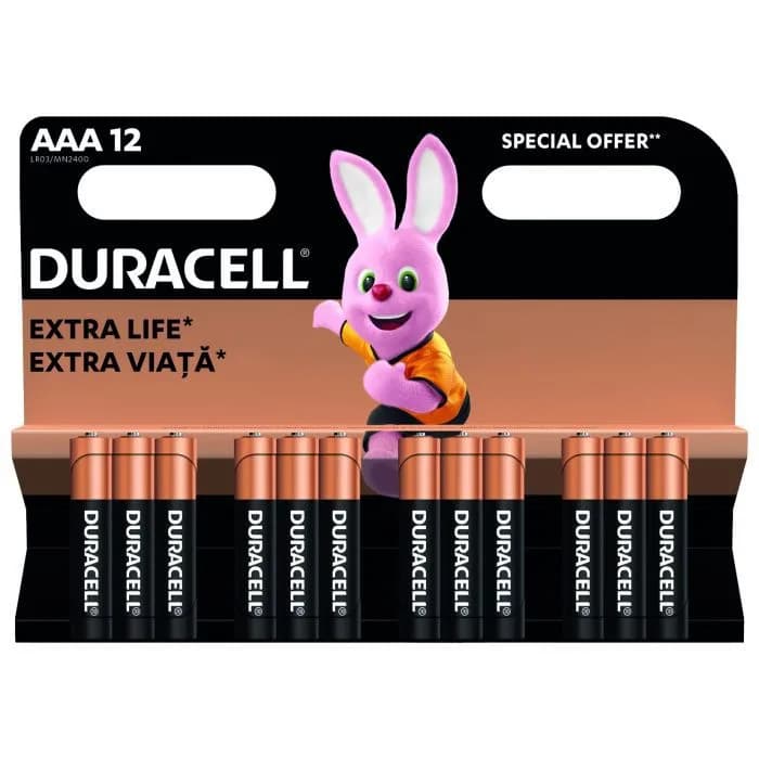 Baterije Duracell, AAA, 12 komada - 5000394203389