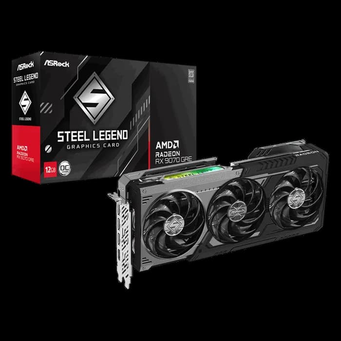 Grafička ASRock AMD Radeon RX9070 GRE Steel Legend Dark OC, 12GB DDR6