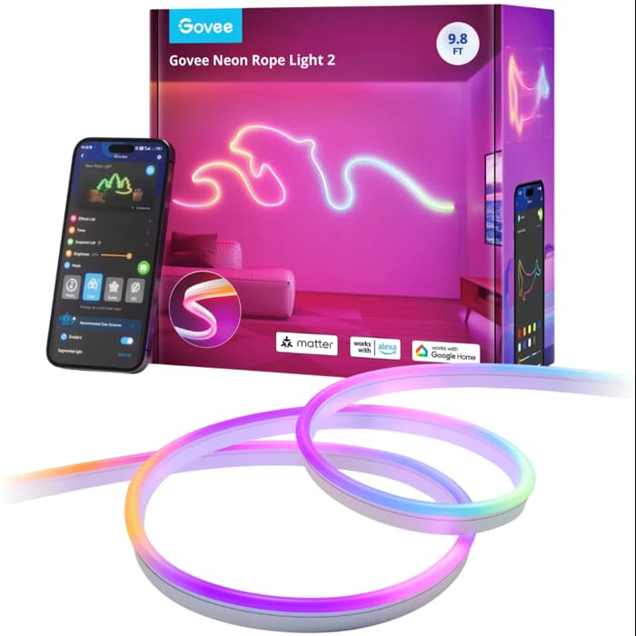 LED traka Govee Neon Rope Strip Light 2, H61D5, 5.0m, WiFi, Bluetooth, RGBIC