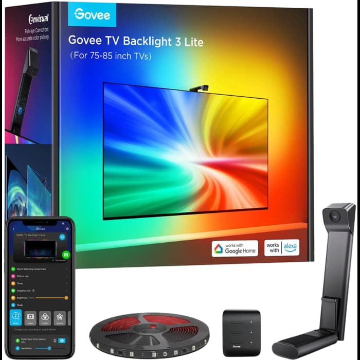 LED traka Govee TV Backlight 3 Lite, H6099, 5.0m, WiFi, Bluetooth, RGBICW, za TV 75-85"