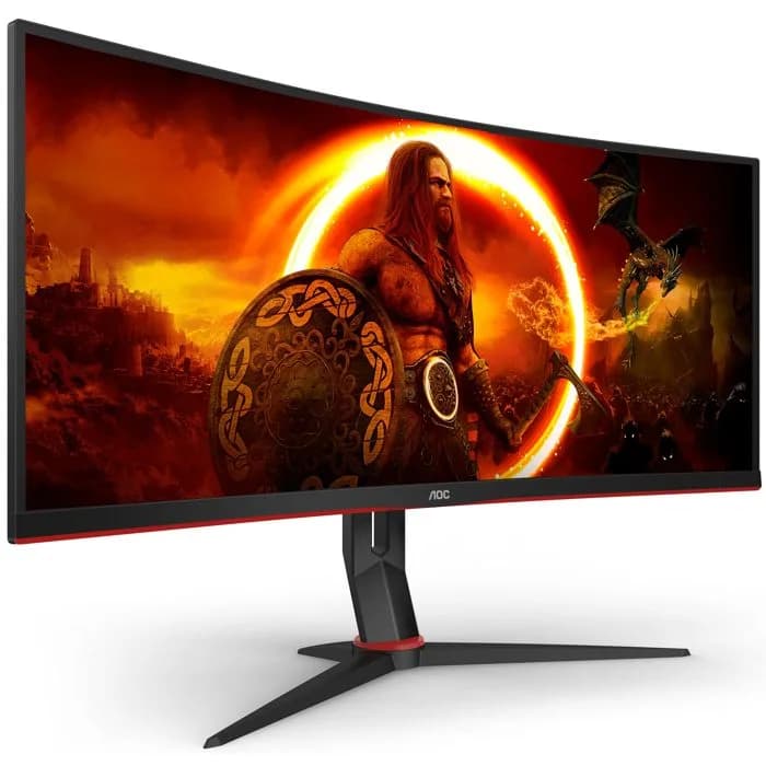 Monitor AOC 34" CU34G2XP, VA, gaming, Adaptive-Sync, AMD FreeSync Premium 180Hz, 1ms, HDR400, 2xHDMI, 2xDP, 4xUSB 3.2, Zakrivljeni 1500R, 3440x1440