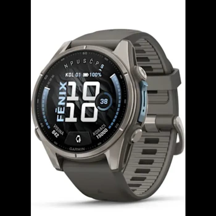 Pametni sat Garmin Fenix 9, 43mm, AMOLED, Titanium Pebble Gray