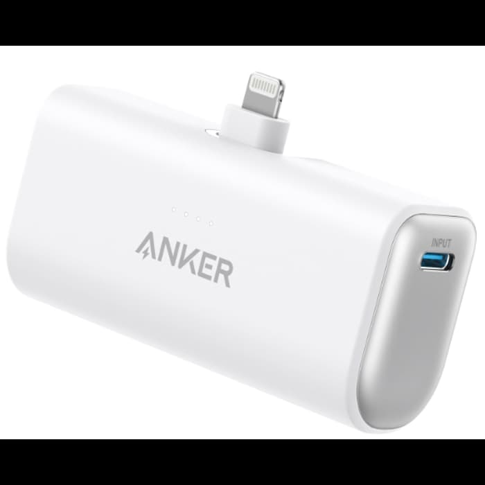 Power Bank Anker Nano 621 A1645G21, 5000mAh, 12W, Lightning, USB-C, White