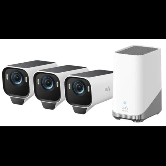 Sigurnosna kamera Anker Eufy Security S3 Pro, bežična, vanjska, 4K, bijela, 3 kamere + bazna stanica