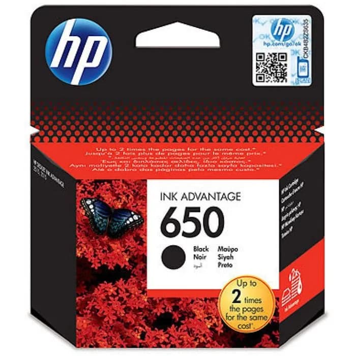 Tinta HP CZ101AE, No.650, Black