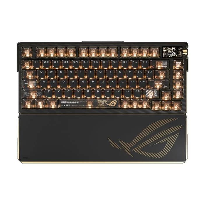 Tipkovnica Asus ROG Azoth Extreme NX Edition 20, bežična, gaming, mehanička, NX switches, RGB, TKL, Gold