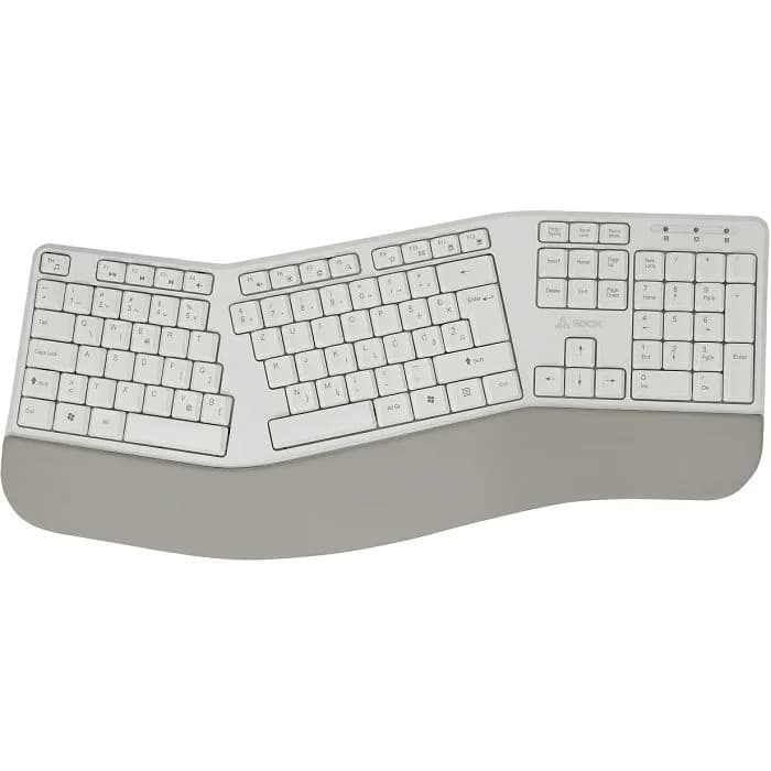 Tipkovnica SBOX WK-905, bežična, ergonomska, UK/HR Layout, bijela