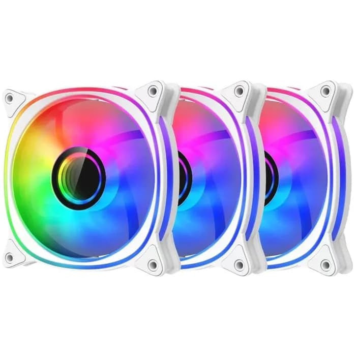 Ventilator za kućište LC-Power LC-CF-120-ARGB-KIT-R-W Reverse Blade, 120mm, PWM, White (3 komada)
