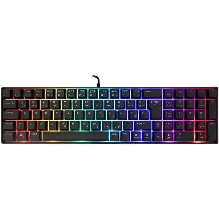 Tipkovnica White Shark GK-001214 Gladius, žičana, gaming, membranska, UK/HR Layout, LED, crna