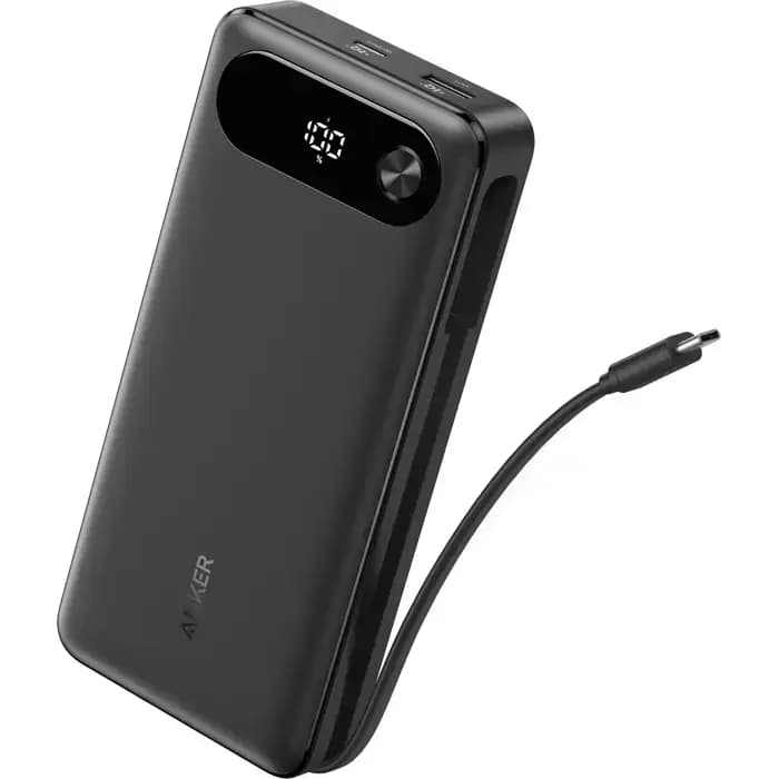 Power Bank Anker A1383H11, s kabelom (USB-C), 20000mAh, 87W, USB-A, USB-C, Black