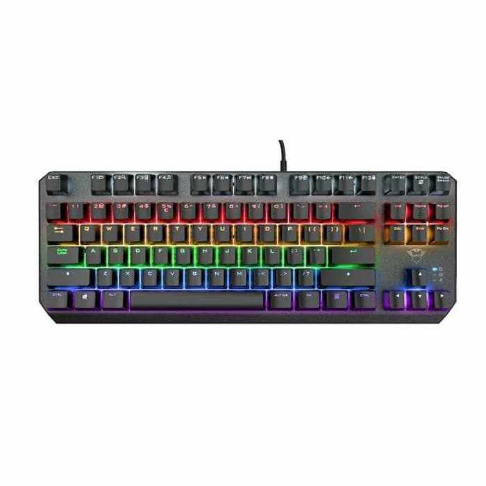Tipkovnica Trust GXT 834 Callaz, žičana, gaming, mehanička, linear switches, TKL, US Layout, PC, Black