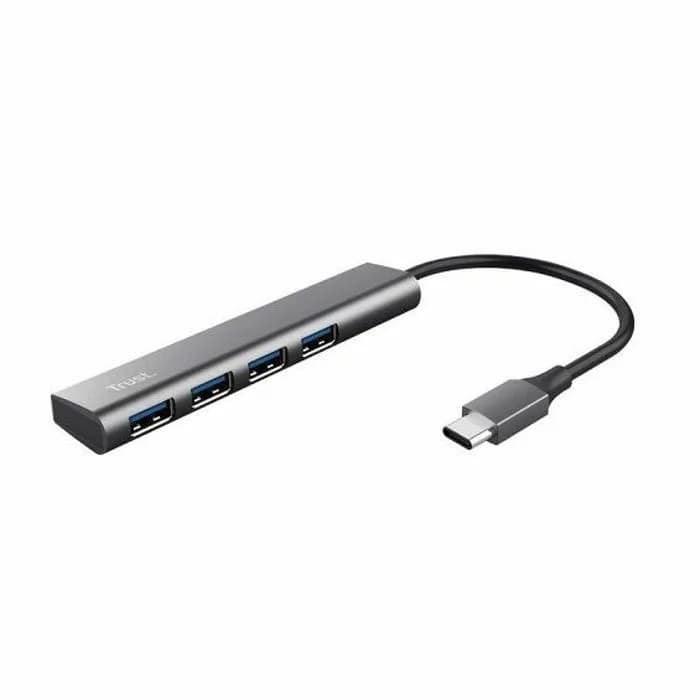USB Hub Trust Halyx 24948, USB-C, 4xUSB-A, Srebrni