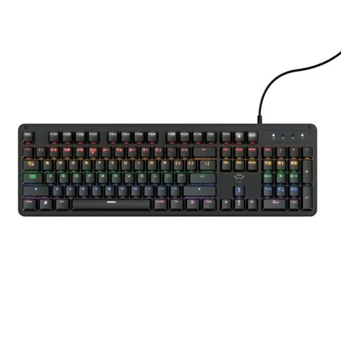 Tipkovnica Trust GXT 863 Mazz, žičana, gaming, mehanička, linear switches, US Layout, PC, PS4, Xbox, Black