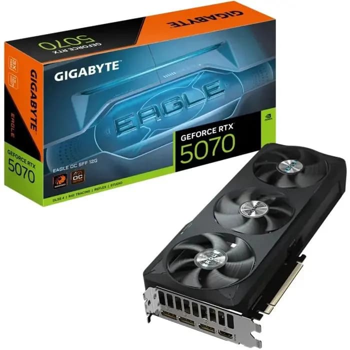 GIGABYTE Video Card NVIDIA GeForce RTX 5070 EAGLE OC SFF 12G (12GB GDDR7/192bit, PCI-E 5.0, Recommended PSU 750W, 16Pin Power connector, 3x DP, 1x HDMI)