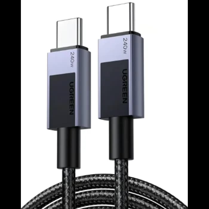 Kabel Ugreen 45067, USB-C 2.0 (M) na USB-C (M), 1.0m, pleteni, QC, PD 3.1 240W, Black