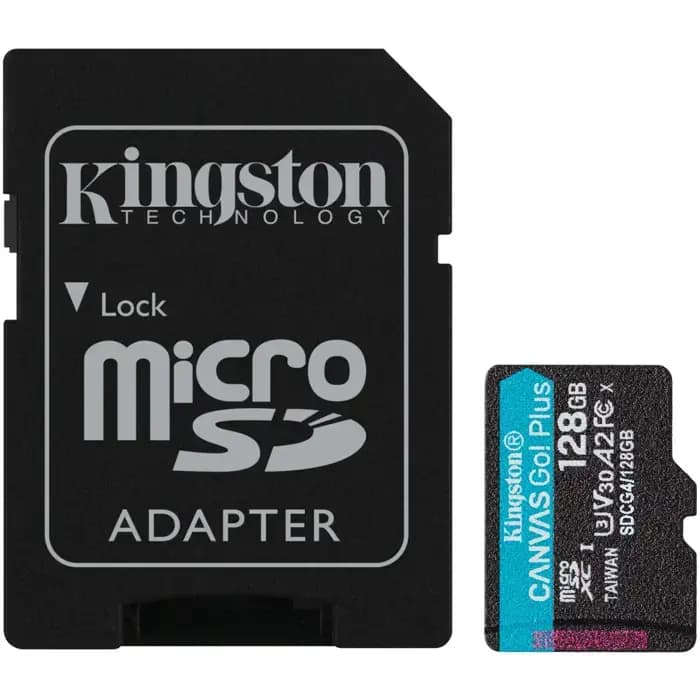 Memorijska kartica Kingston Canvas Go Plus Gen 4, microSDXC, HC Class 10, 128GB + SD Adapter