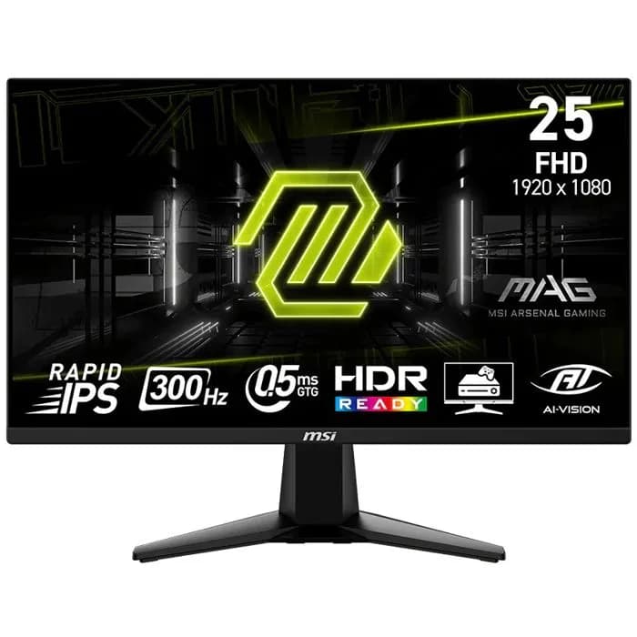 Monitor MSI 24.5" MAG 255XF, Rapid IPS, gaming, AMD FreeSync Premium 300Hz, 0.5ms (GTG), 2xHDMI, DP, Full HD