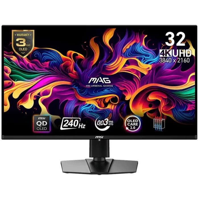 Monitor MSI 31.5" MAG 321UPX, QD-OLED, gaming, Adaptive-Sync 240Hz, 0.03ms (GTG), HDR400, 2xHDMI, DP, USB-C, Pivot, 4K