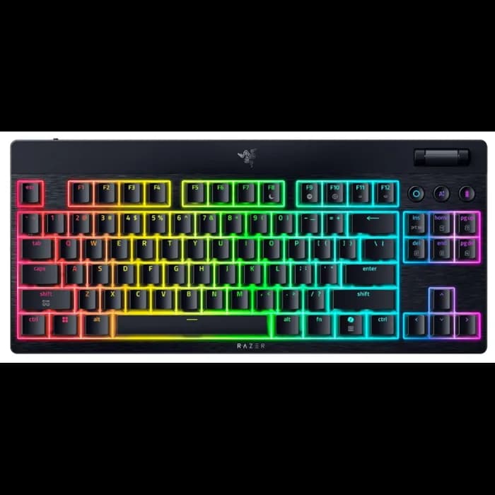 Tipkovnica RAZER BlackWidow V4 Low-profile Tenkeyless HyperSpeed, bežična, gaming, mehanička, Orange Switch, Bluetooth, bez numeričkog dijela, do 980 sati baterije, RZ03-05451000-R3W1
