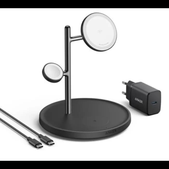 Bežični punjač Anker MagGo B25M3311, 3u1, 15W, Black