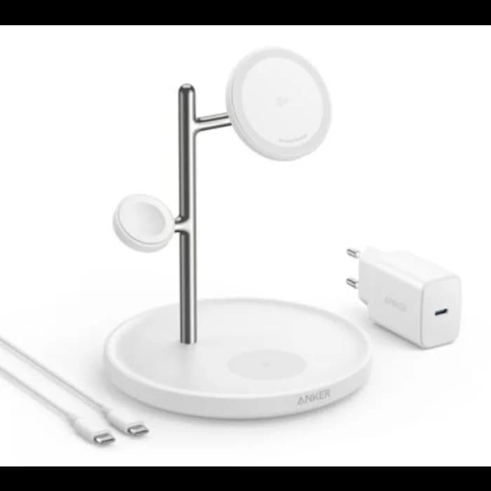 Bežični punjač Anker MagGo B25M3321, 3u1, 15W, White