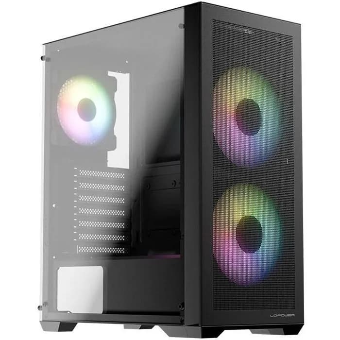 Kućište LC-Power Gaming 717B Meshwork L Dark, Midi tower, kaljeno staklo, bez napajanja, ATX, Black