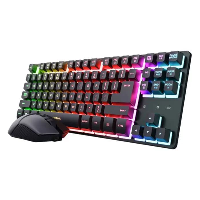 Miš i tipkovnica TRUST GXT 832 Thado, bežična, gaming, membranska, Black