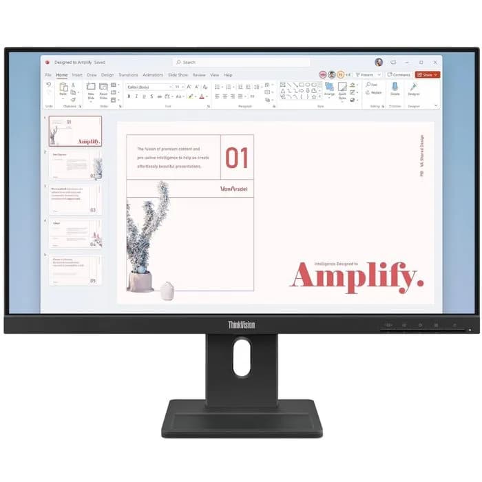 Monitor Lenovo 23.8" ThinkVision E24-40, 64BAMAT1EU, IPS, 100Hz, VGA, HDMI, DP, Zvučnici, Pivot, Full HD