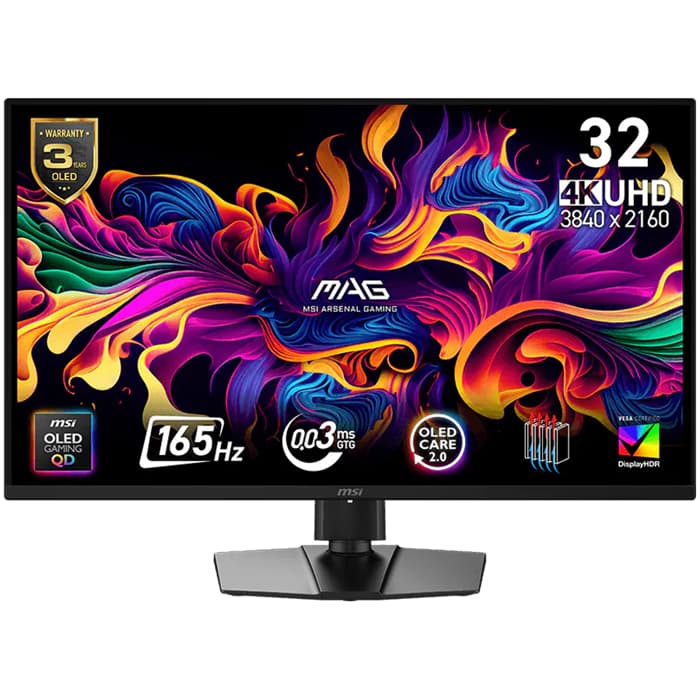 Monitor MSI 31.5" MAG 322UP, QD-OLED, gaming, AMD FreeSync, NVIDIA G-sync, 165Hz, 0.03ms (GTG), HDR400, 2xHDMI, DP, USB-C, pivot, 4K