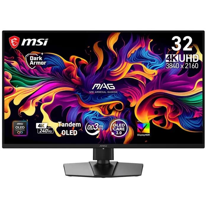 Monitor MSI 32" MAG 321UP X24, QD-OLED, gaming, AMD FreeSync Premium Pro 240Hz, 0.03ms (GTG), HDR500, 2xHDMI, DP, USB-C, Pivot, 4K