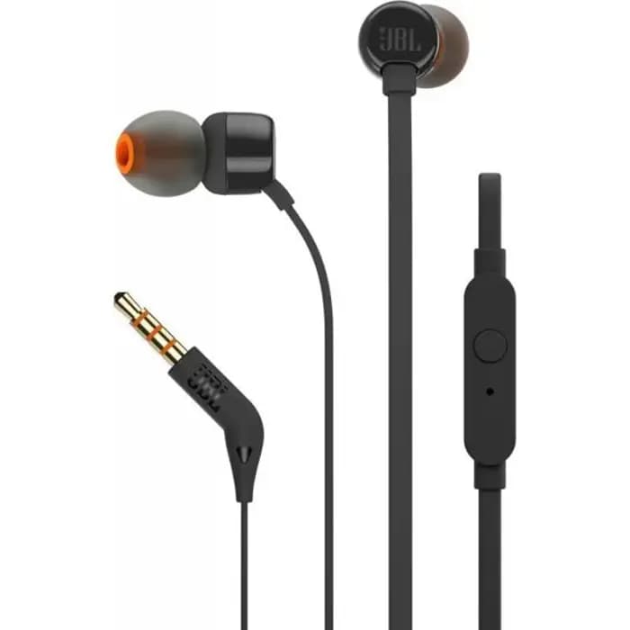 Slušalice JBL Tune 110E, žičane, mikrofon, in-ear, crne, JBLT110BLKE
