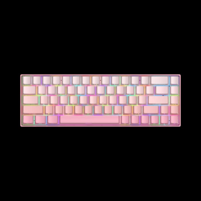 Tipkovnica White Shark Nunchaku GK-007411, žičana, gaming, mehanička, red switches, US layout, LED, TKL, roza