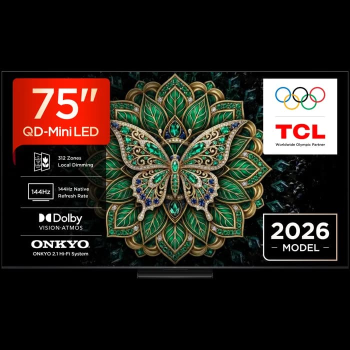 TV TCL 75" 75C6K PRO, QD-Mini LED, 4K, 144Hz, Smart TV