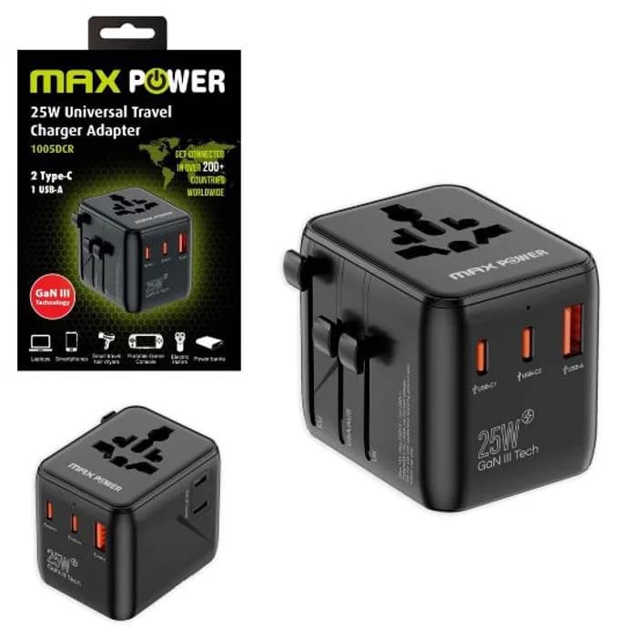 Univerzalni putni adapter Maxpower 1005DCR, Black