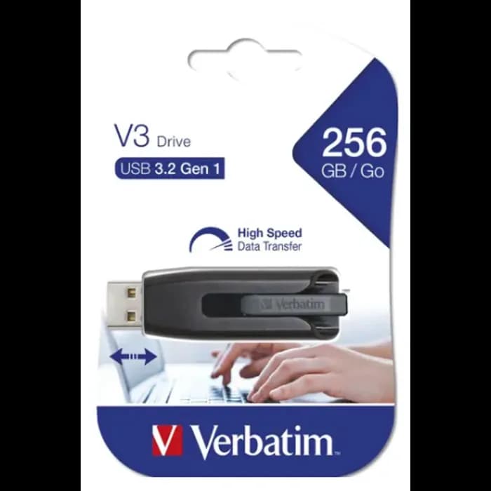 USB stick Verbatim 49168, USB 3.2, 256GB, USB-A, Crni